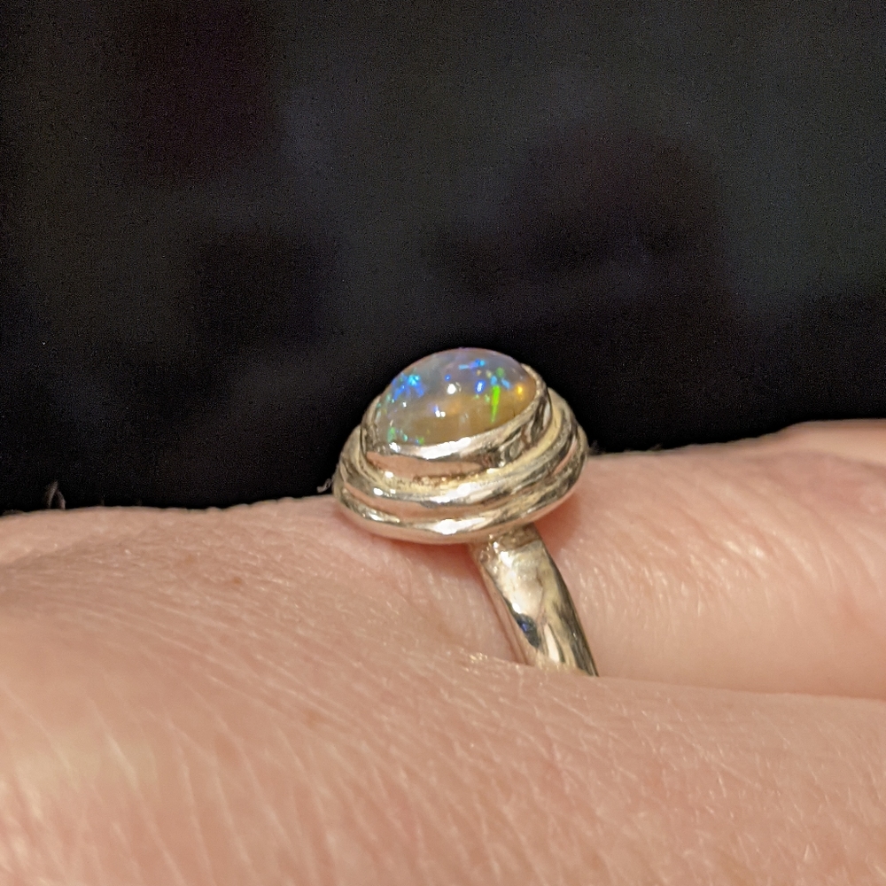 SOLD*  Ethiopian Opal Ring, Size 8 Brilliant Fire - Picture 6 of 10